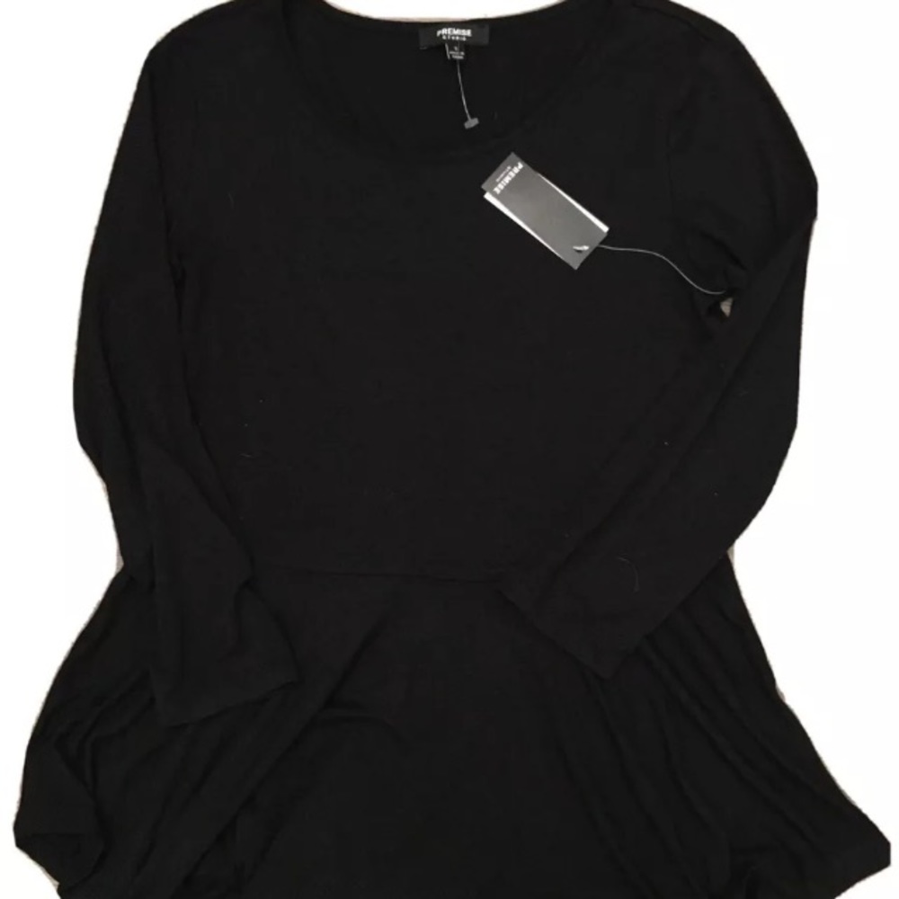 Nordstrom Premise Studio Black Shark Bite Hem S